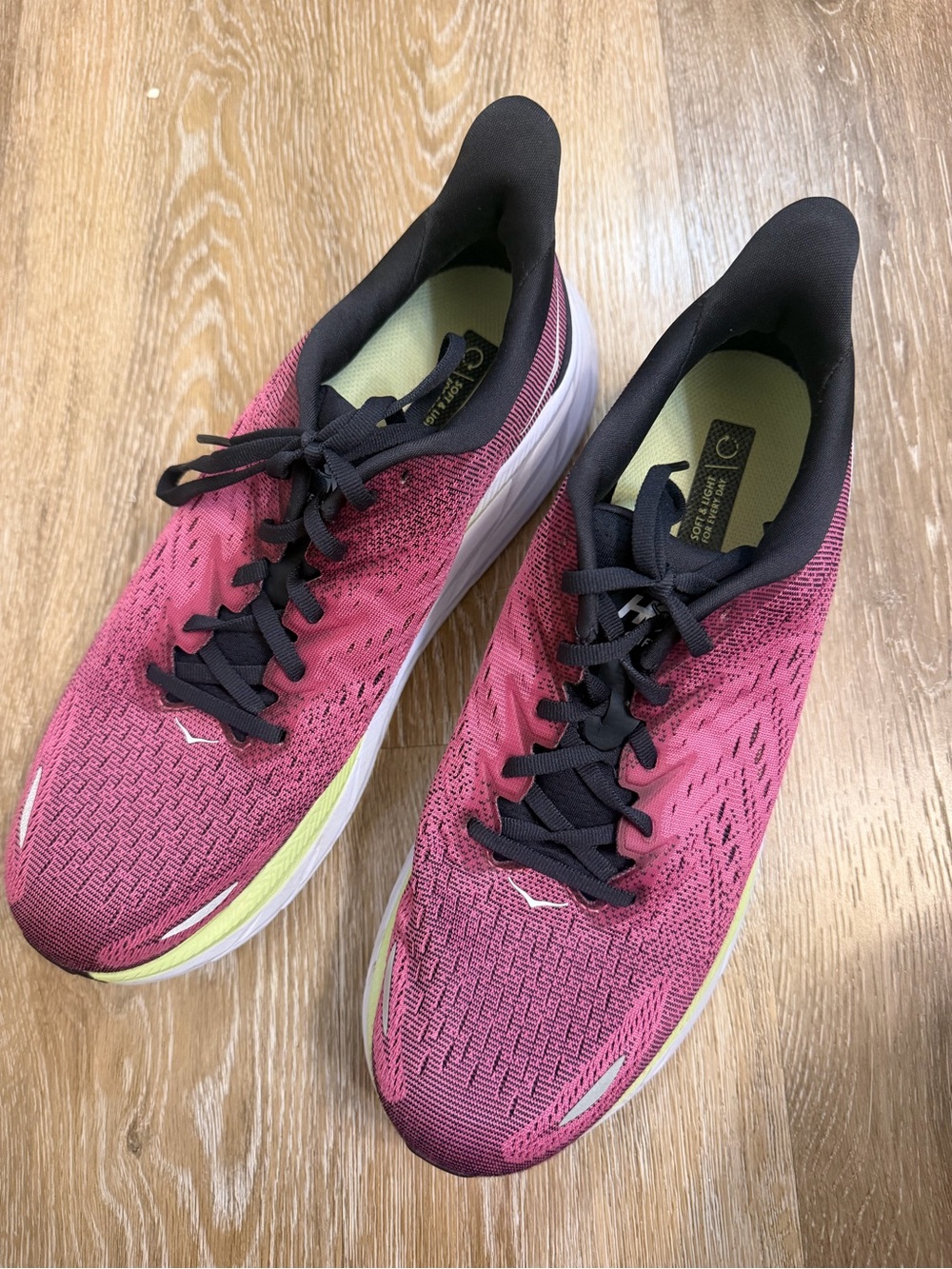 HOKA Clifton 8 Womens 10 B Ibis Rose Blue Graphite Pink Running Shoes 1119394 - Picture 3 of 9